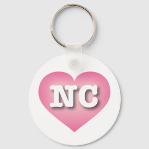 North Carolina Pink Fade Heart - I Liebe NC Schlüsselanhänger