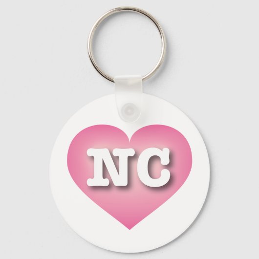 North Carolina Pink Fade Heart - I Liebe NC Schlüsselanhänger (Vorderseite)