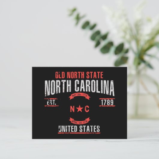 North Carolina Postkarte (Stehend Vorderseite)