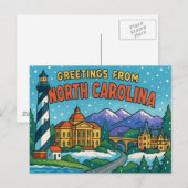 NORTH CAROLINA Postkarte (Vorne/Hinten)
