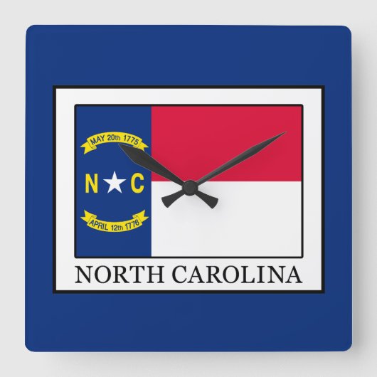 North Carolina Quadratische Wanduhr (Vorderseite)