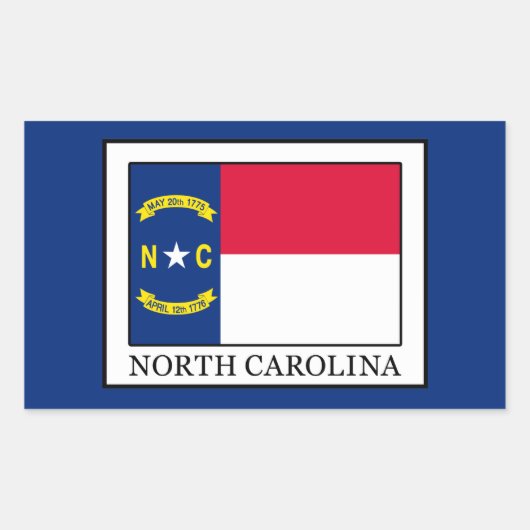 North Carolina Rechteckiger Aufkleber (Vorderseite)