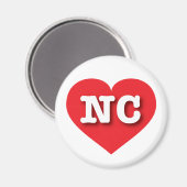 North Carolina Red Heart - I Liebe NC Magnet (Vorderseite/Rückseite)