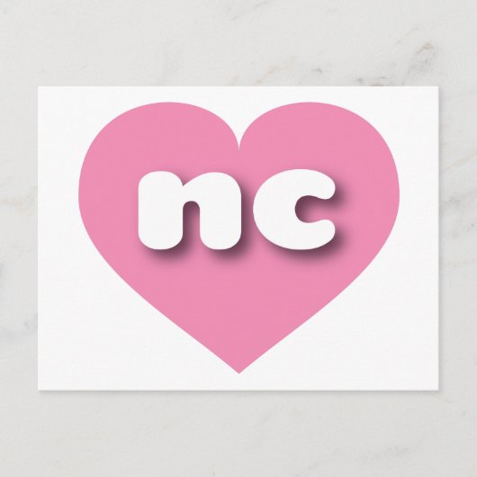 North Carolina rosa heart - I Liebe Postkarte (Vorderseite)