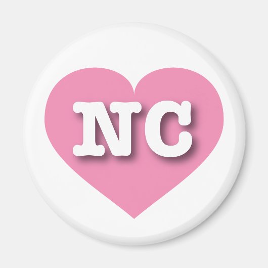 North Carolina Rosa Herz - I Liebe NC Magnet (Vorne)