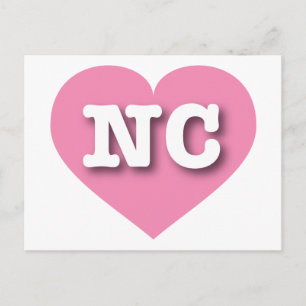 North Carolina Rosa Herz - I Liebe NC Postkarte