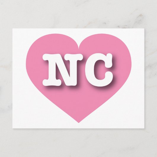 North Carolina Rosa Herz - I Liebe NC Postkarte (Vorderseite)