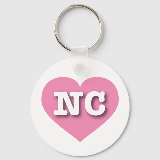 North Carolina Rosa Herz - I Liebe NC Schlüsselanhänger (Vorderseite)