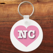 North Carolina Rosa Herz - I Liebe NC Schlüsselanhänger (Vorderseite)