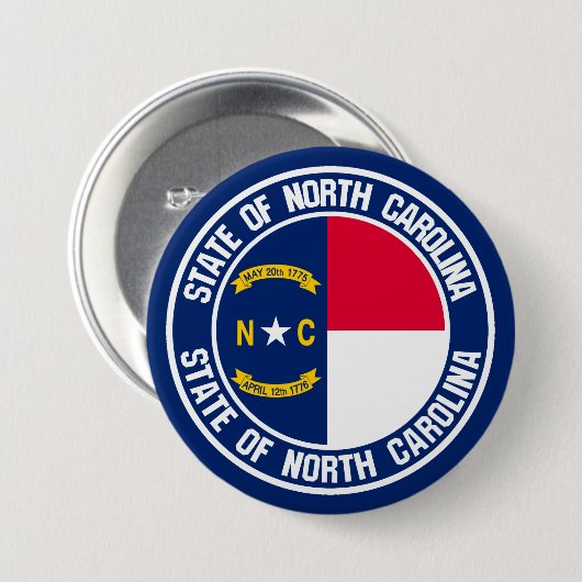 North Carolina Round Emblem Button (Vorne & Hinten)