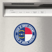 North Carolina Round Emblem Magnet (In Situ (Geschirrspüler))