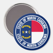 North Carolina Round Emblem Magnet (Vorderseite/Rückseite)