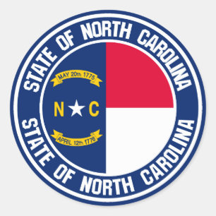 North Carolina Round Emblem Runder Aufkleber