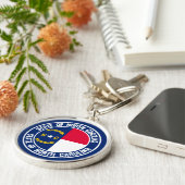 North Carolina Round Emblem Schlüsselanhänger (Seite)