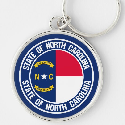 North Carolina Round Emblem Schlüsselanhänger (Vorne)