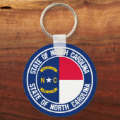North Carolina Round Emblem Schlüsselanhänger (Vorderseite)