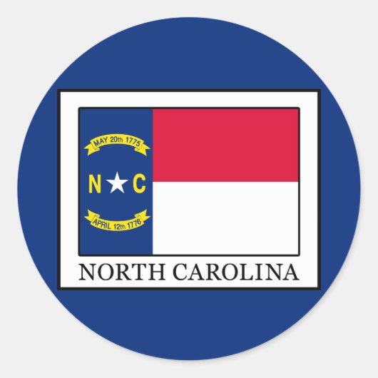 North Carolina Runder Aufkleber (Vorderseite)