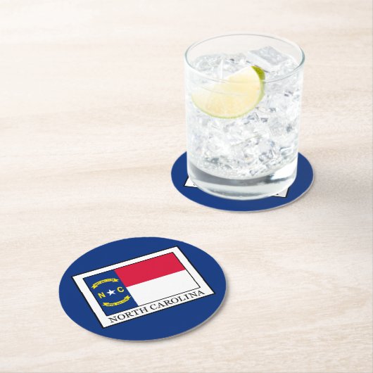 North Carolina Runder Pappuntersetzer (Vor Ort)