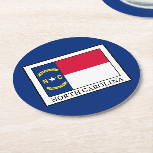 North Carolina Runder Pappuntersetzer (Angewinkelt)