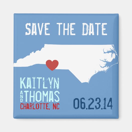 North Carolina Save the Date - Customizable City Magnet (Vorne)