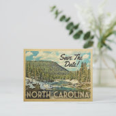 North Carolina Save the Date Mountain River Snow Ankündigungspostkarte (Stehend Vorderseite)