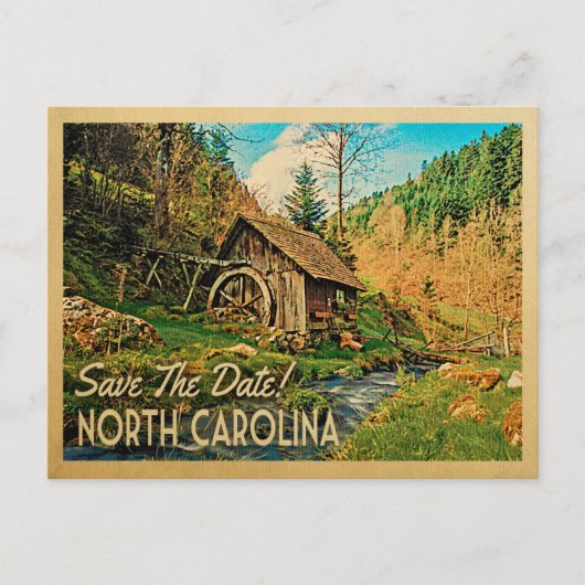 North Carolina Save the Date Rustikale Kabinenmeil Ankündigungspostkarte (Vorderseite)