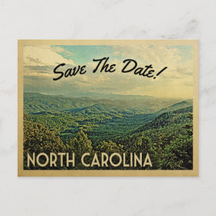 North Carolina Save The Date Vintage Berge Ankündigungspostkarte