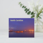 North Carolina Segelboote in Marina bei Dämmerung Postkarte (Stehend Vorderseite)