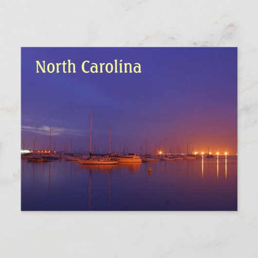 North Carolina Segelboote in Marina bei Dämmerung Postkarte (Vorderseite)