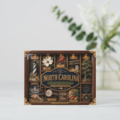 North Carolina Shadow Box 3D Figurine Staat Postkarte (Stehend Vorderseite)