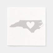 North Carolina Shaped Heart Cutout Carolinian Lieb Serviette (Vorderseite)