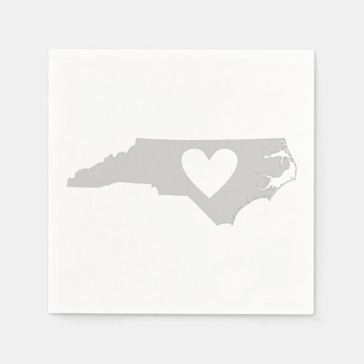 North Carolina Shaped Heart Cutout Carolinian Lieb Serviette (Vorderseite)