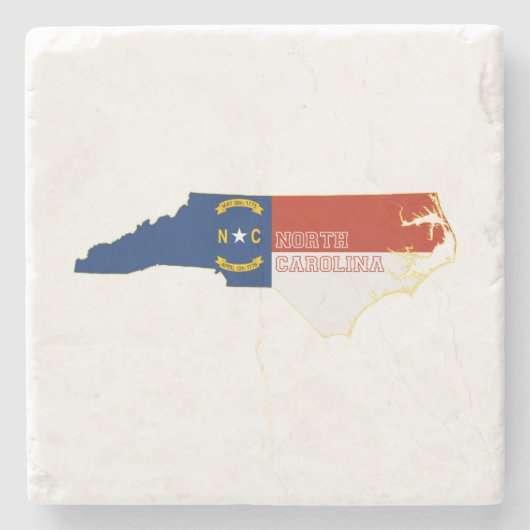 North Carolina Shaped Tar Heel State Flag Steinuntersetzer (Vorderseite)