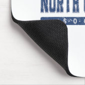 North Carolina Soccer Blau Vintage Text Mousepad (Ecke)