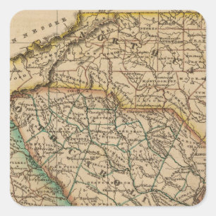 North Carolina, South Carolina, Georgien Quadratischer Aufkleber