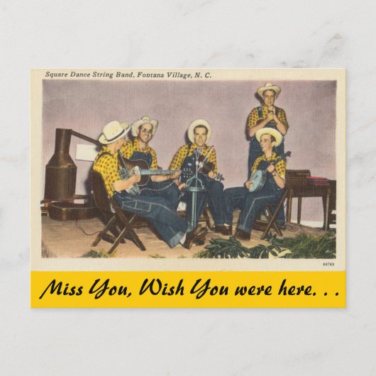 North Carolina, Square Dance Band, Fontana Village Postkarte (Vorderseite)