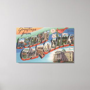 North Carolina (Staat Blume/Vogelart) Leinwanddruck