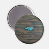 North Carolina Staat Form Aquamarin Magnet (Vorderseite/Rückseite)