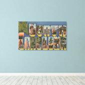 North Carolina (Staat Hauptstadt/Blume) Leinwanddruck (Insitu (Holzboden))