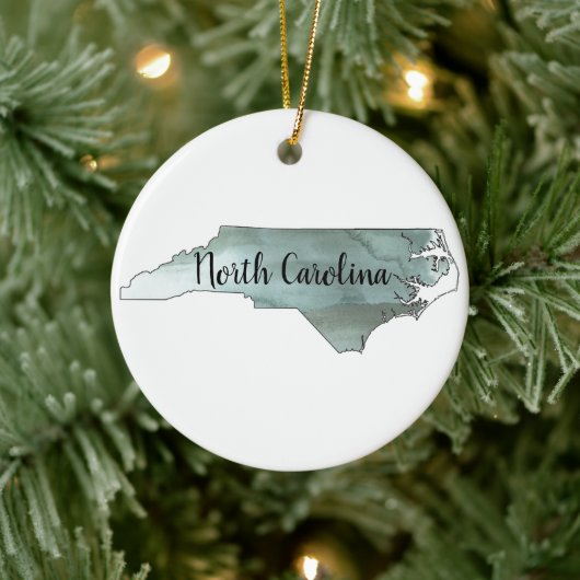 North Carolina Staat Illustration Keramik Ornament (Baum)