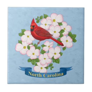 North Carolina Staat Kardinal Bird Dogwood Blume Fliese