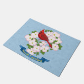 North Carolina Staat Kardinal Bird Dogwood Blume Fußmatte (Schrägansicht)