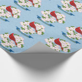 North Carolina Staat Kardinal Bird Dogwood Blume Geschenkpapier (Ecke)