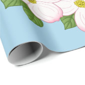 North Carolina Staat Kardinal Bird Dogwood Blume Geschenkpapier (Rolleneckpunkt)