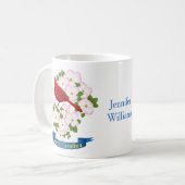 North Carolina Staat Kardinal Bird Dogwood Blume Kaffeetasse (Vorderseite Links)