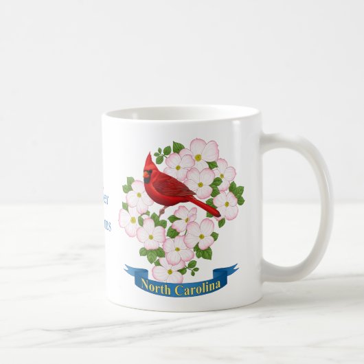 North Carolina Staat Kardinal Bird Dogwood Blume Kaffeetasse (Rechts)