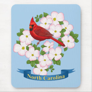 North Carolina Staat Kardinal Bird Dogwood Blume Mousepad
