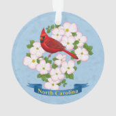 North Carolina Staat Kardinal Bird Dogwood Blume Ornament (Rückseite)