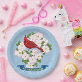 North Carolina Staat Kardinal Bird Dogwood Blume Pappteller (Party)