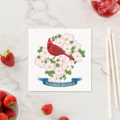 North Carolina Staat Kardinal Bird Dogwood Blume Serviette (Beispiel)